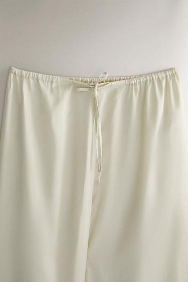 PANTALON SATIN - Vert d'eau de Zara - Image 1