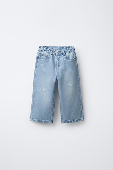JEANS WIDE LEG ROTOS - Azul claro de Zara - Imagen 0