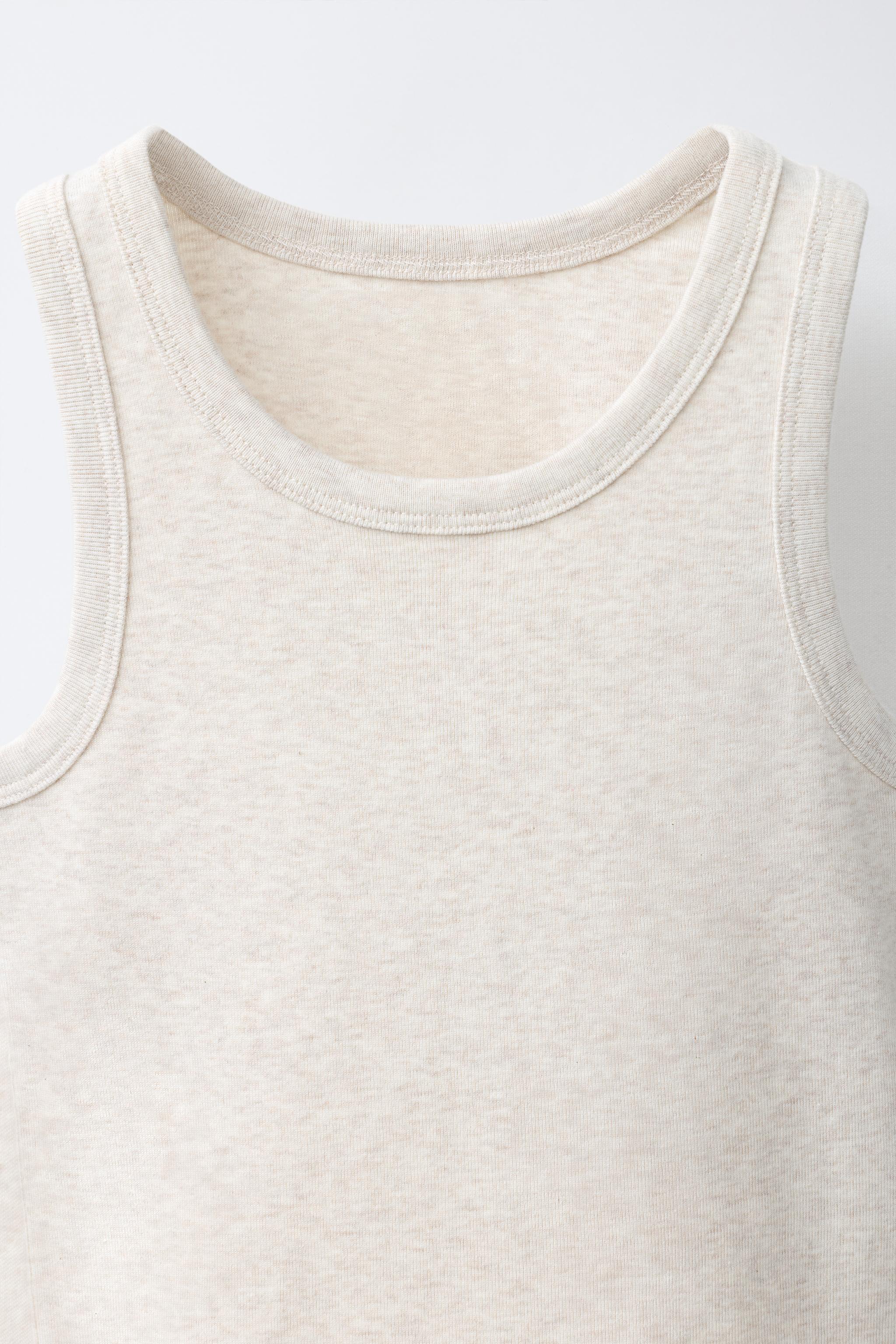 Детские топы Zara HEATHERED RIBBED TANK TOP — фото 4