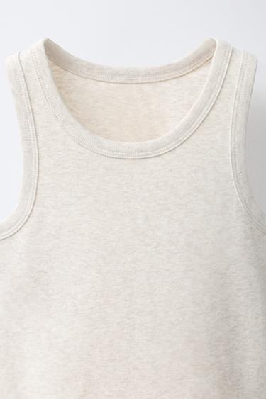 TOP CÔTELÉ CHINÉ - Sable / Chiné de Zara - Image 2