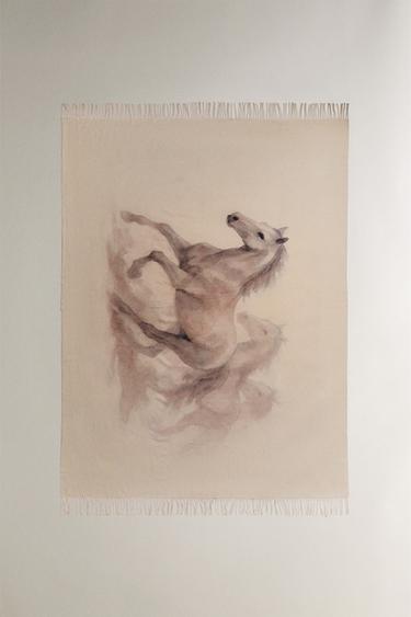 FRINGED WOOL THROW - Beige by Zara - Image 0