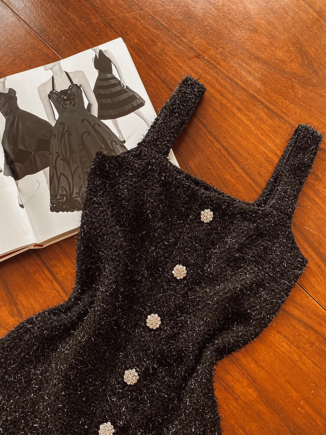 RHINESTONE BUTTON DRESS