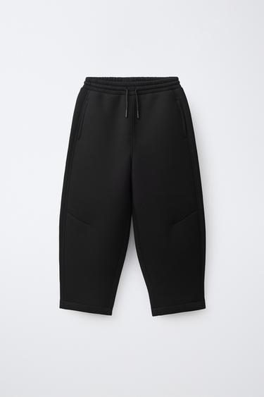 NEOPRENE BARREL TROUSERS - Black by Zara
