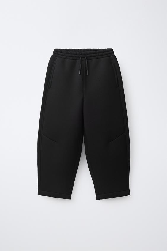PANTALÓN BARREL NEOPRENO - Negro de Zara - Imagen 0