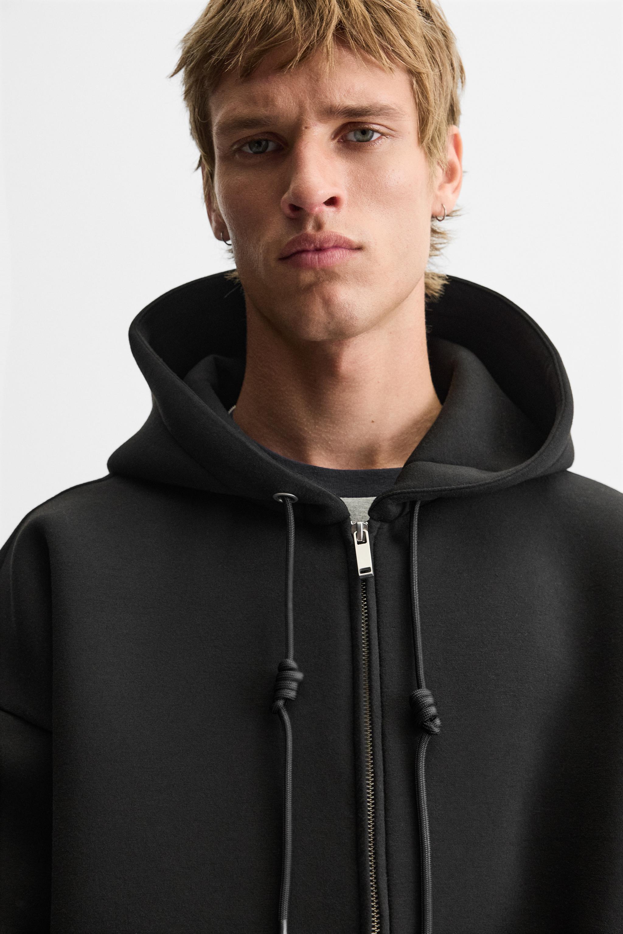 TECHNICAL ZIP-UP HOODIE - Black | ZARA New Zealand
