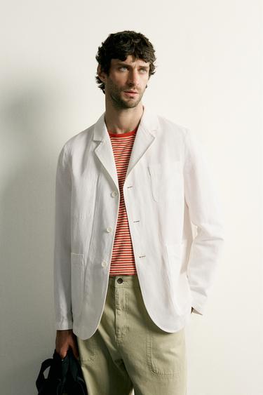 SOBRECAMISA REGULAR FIT BOLSILLOS - Blanco de Zara
