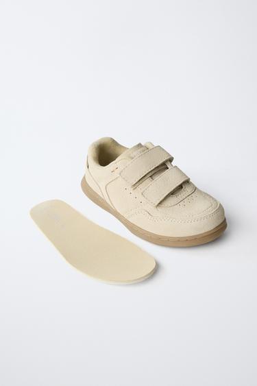 TENNIS EN CUIR À BRIDES BAREFOOT - Marron sable de Zara - Image 3
