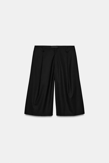 BERMUDA RECTA PINZAS - Negro de Zara - Imagen 0