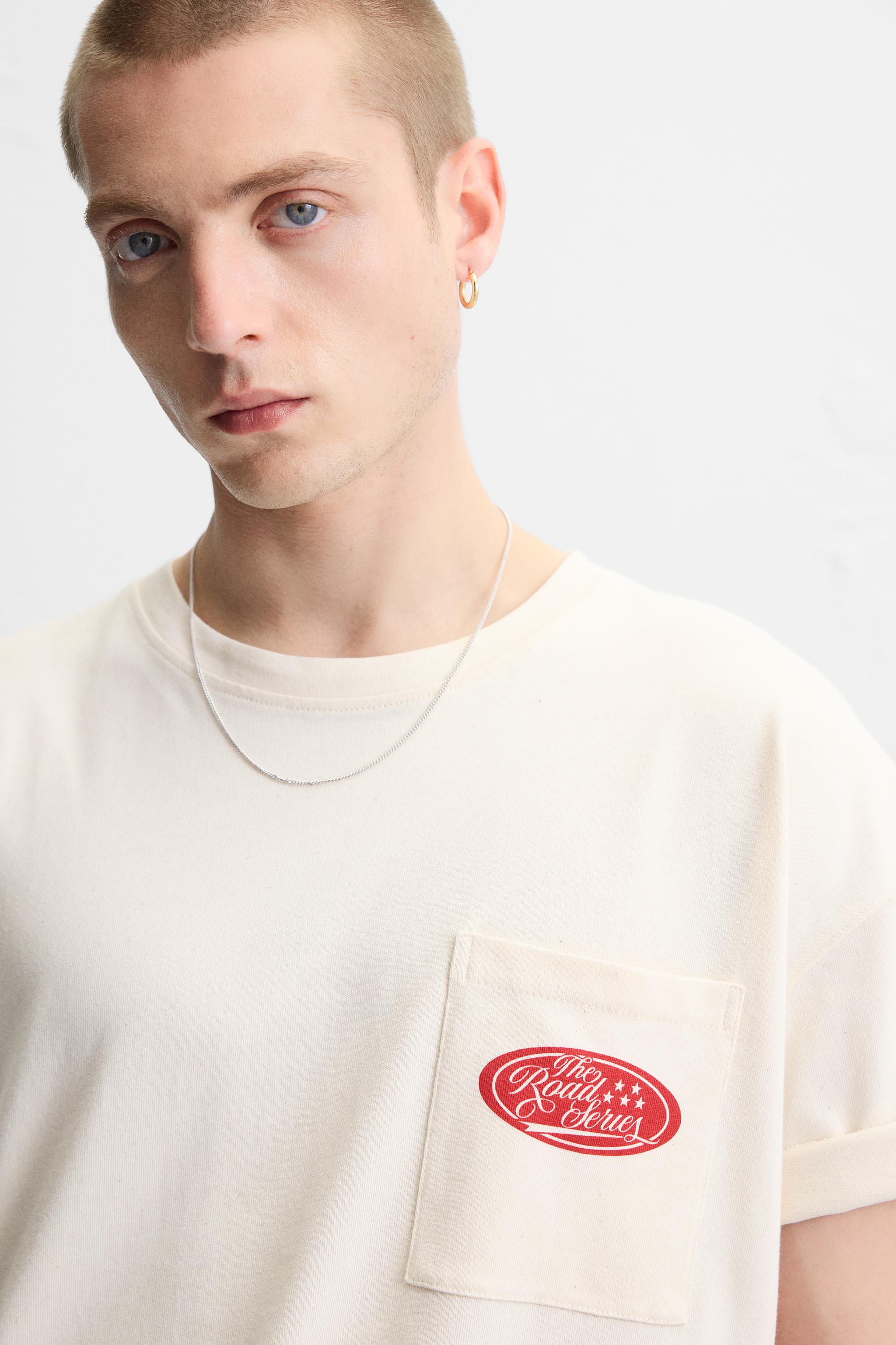 【ZARA】コントラストプリント Tシャツ サンド | 1165/406/711 コントラストプリント Tシャツ - サンド | ZARA Japan / 日本