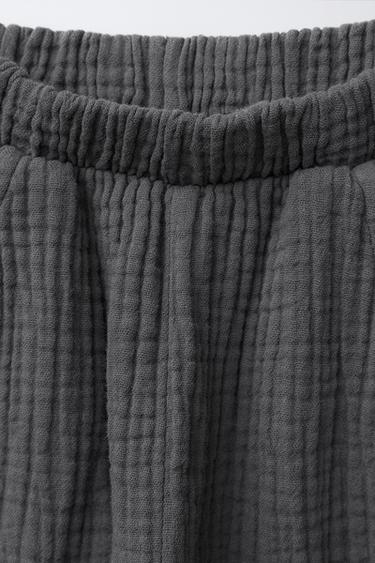 PANTALON BAGGY EN GAZE DE COTTON - Acier de Zara - Image 2