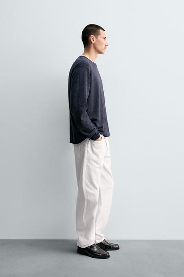 COTTON - CASHMERE STRIPED SWEATER - Grey / Blue by Zara - Image 3