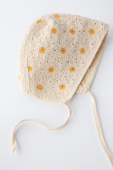 CROCHET DAISY BONNET - Ecru by Zara - Image 2