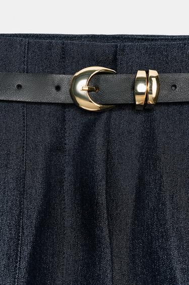 HIGH-WAIST TROUSERS WITH BELT - Indigo by Zara - Image 8