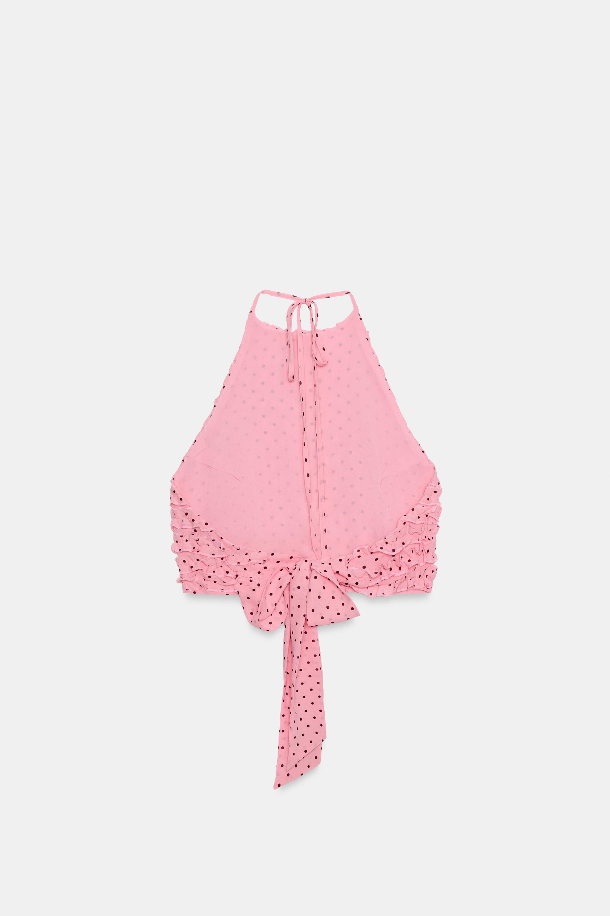 RUFFLED HALTER CROP TOP