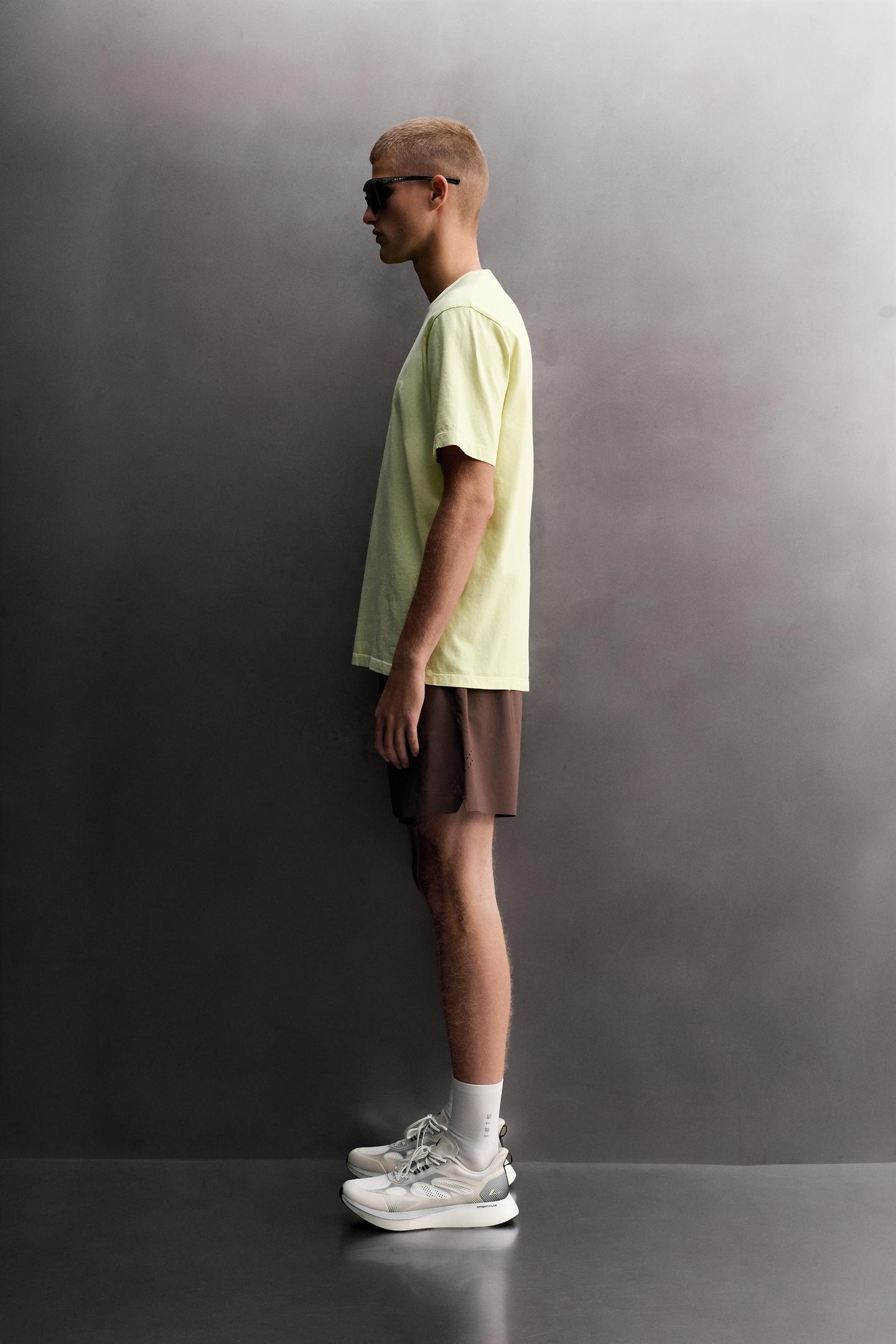 Мужская футболка Zara Cotton Running, цвет: Жёлтый — фото 4