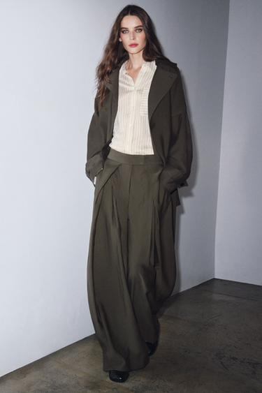 ZW COLLECTION FLOWING BELTED JACKET - Brown / Taupe by Zara - Image 4