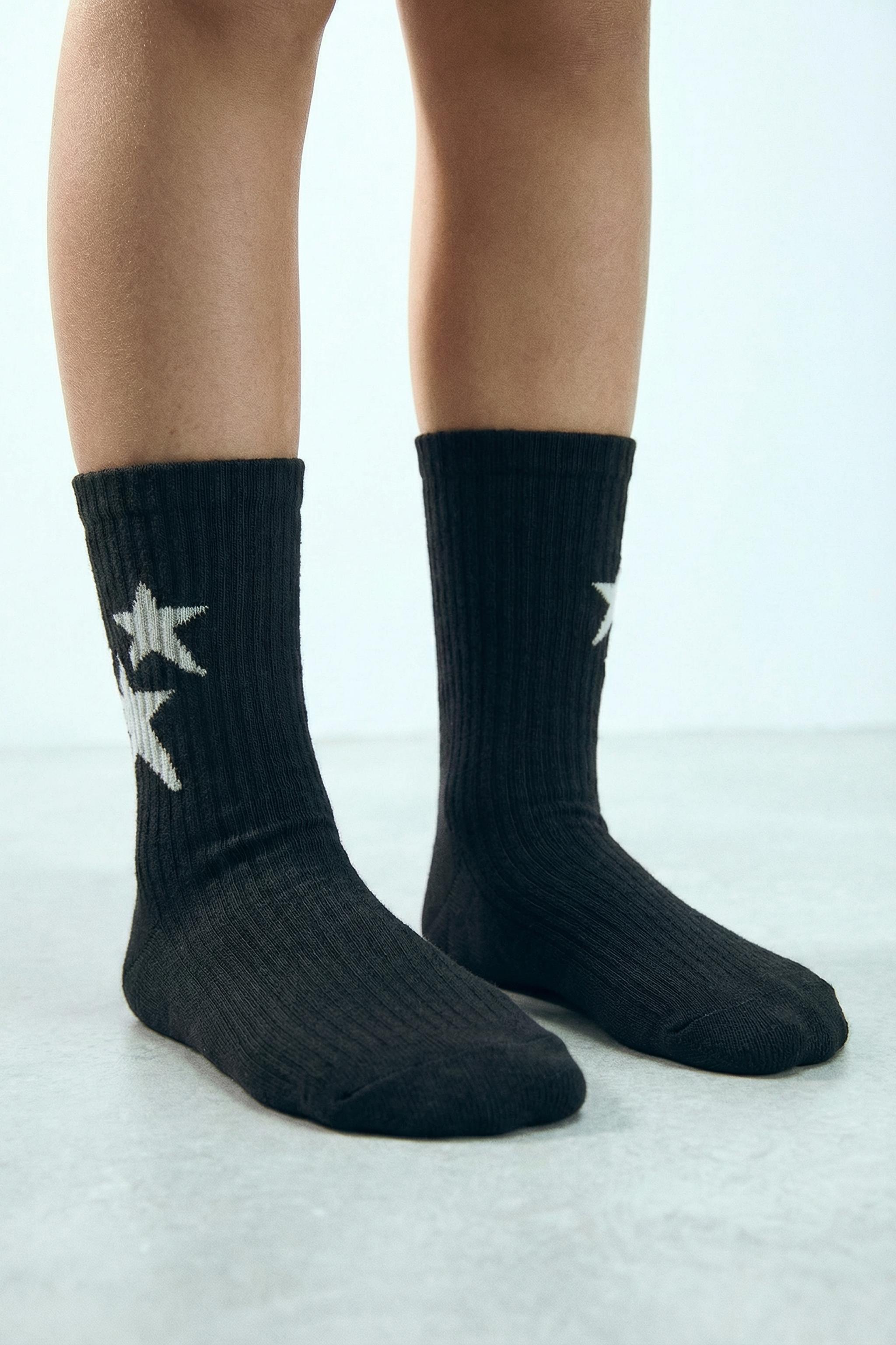 THREE-PACK OF STAR MID-CALF SOCKS
