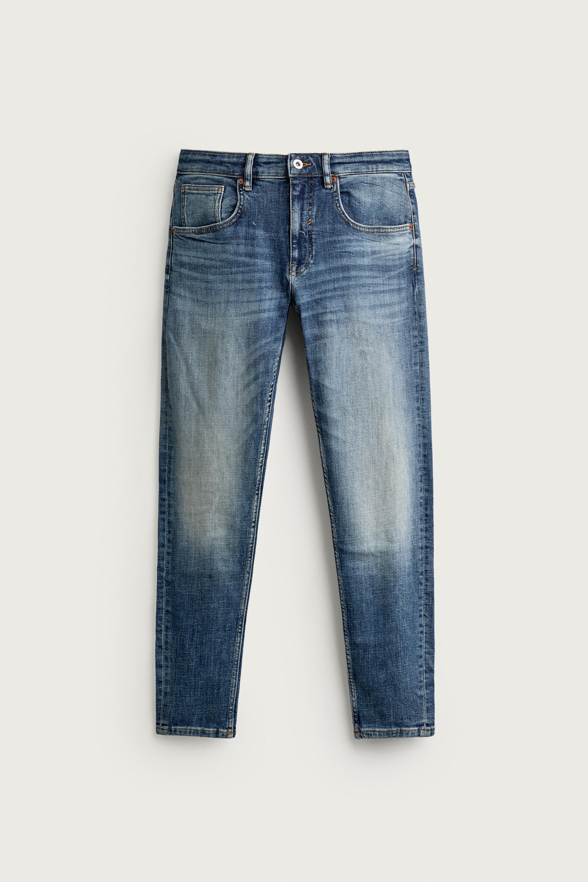 SKINNY FIT JEANS — Mid-blue