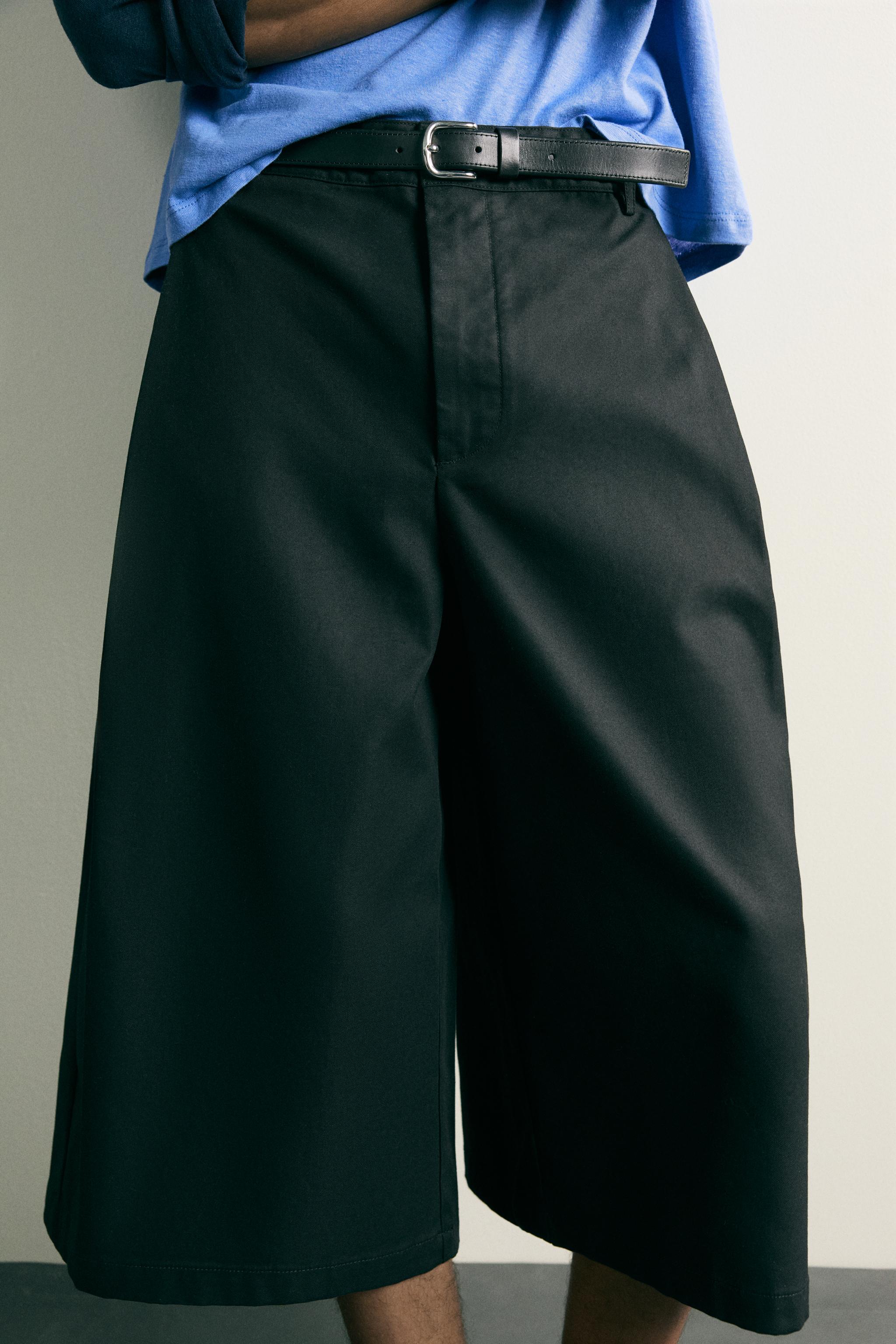 RELAXED FIT CULOTTE PANTS WITH SIDE PLEATS