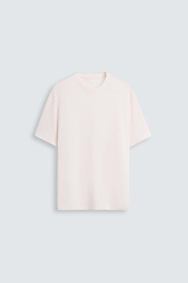 CAMISETA PUNTO BÁSICA - Rosa tiza de Zara