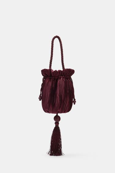 FRINGED BUCKET BAG ZW COLLECTION — Purple 2