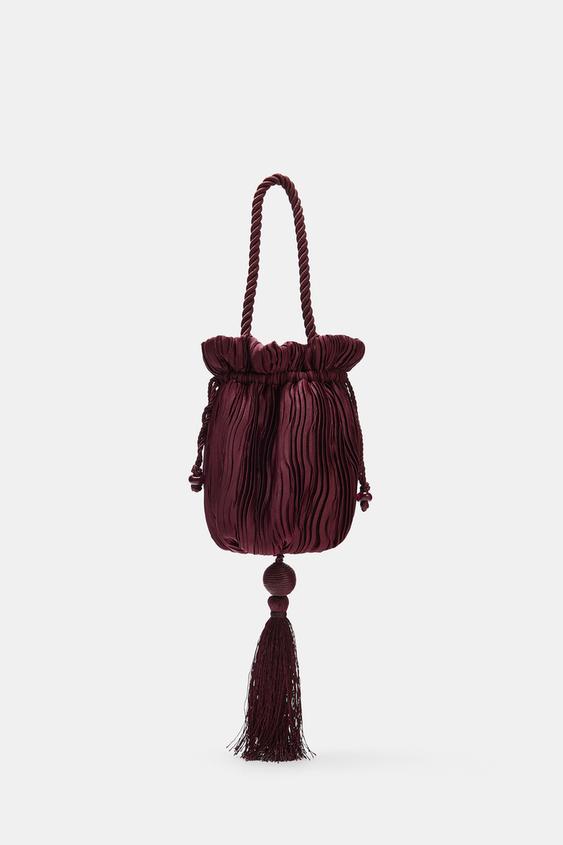 FRINGED BUCKET BAG ZW COLLECTION - Purple by Zara - Image 0