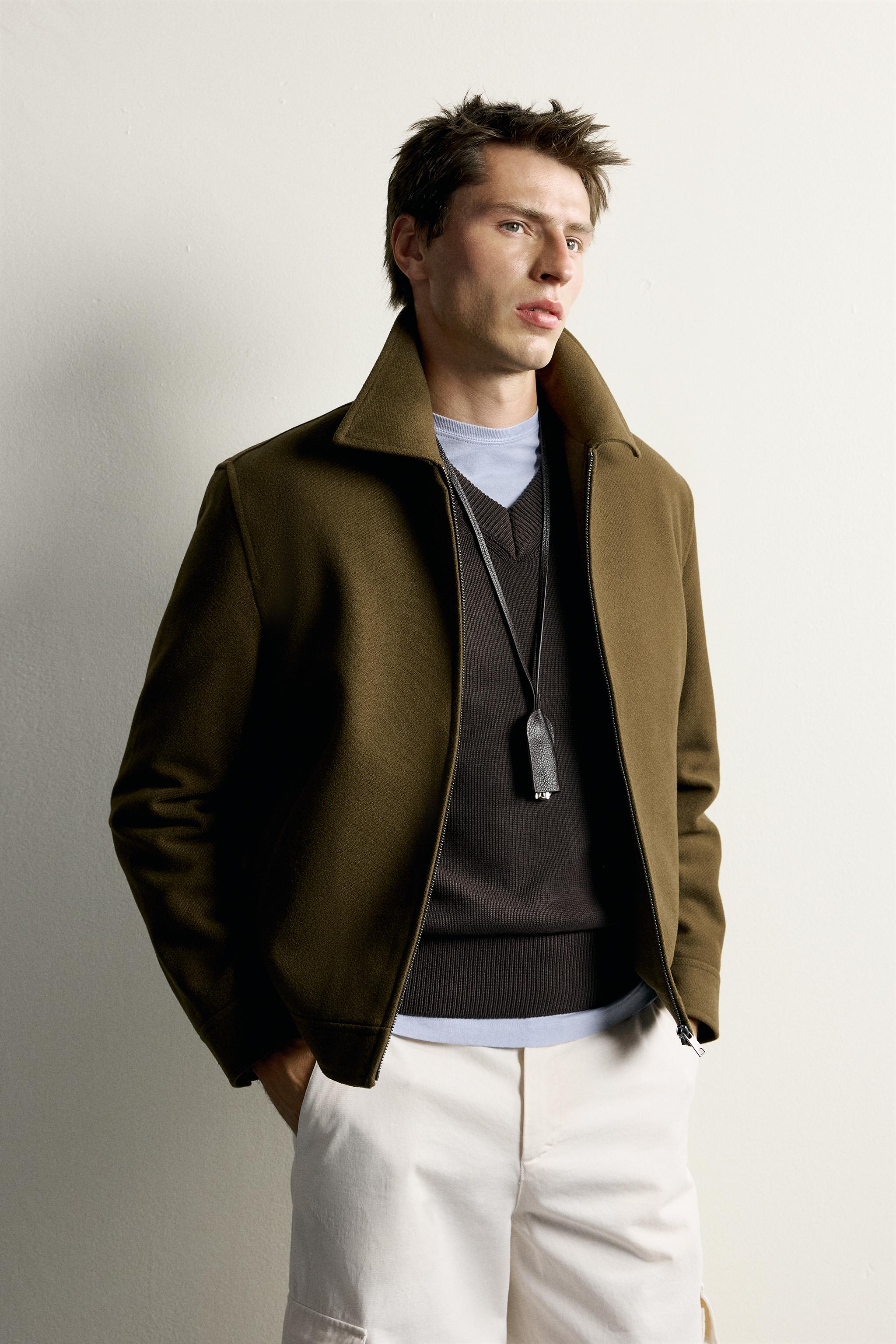 Мужские куртки Zara TEXTURED REGULAR FIT JACKET — фото 2