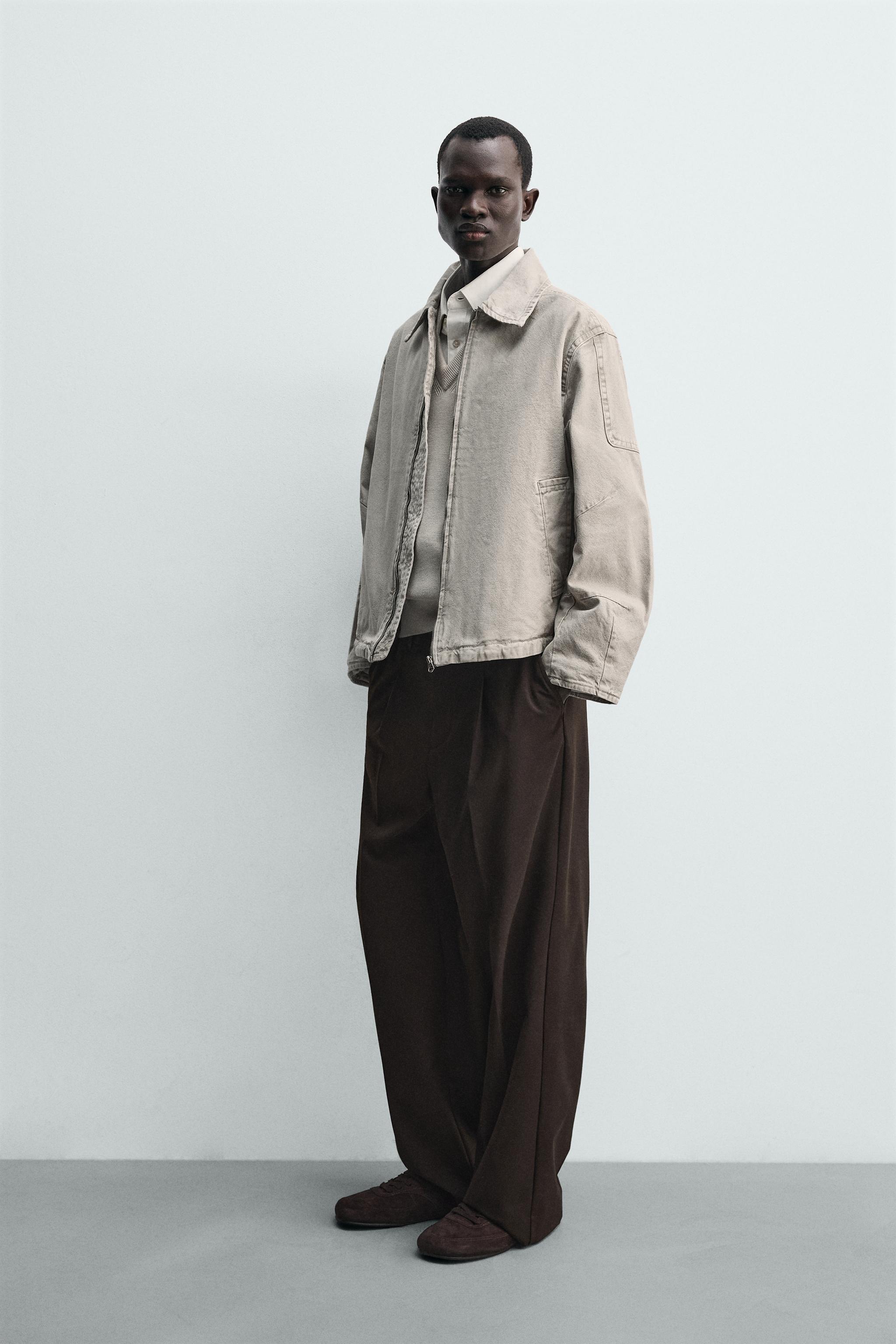 BLOUSON COUPE BOXY EFFET DÉLAVÉ