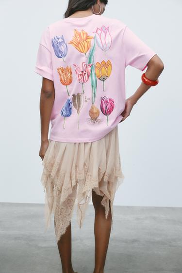 EMANUEL SWEERT FLORAL PRINT T-SHIRT - Pink de Zara - Image 2