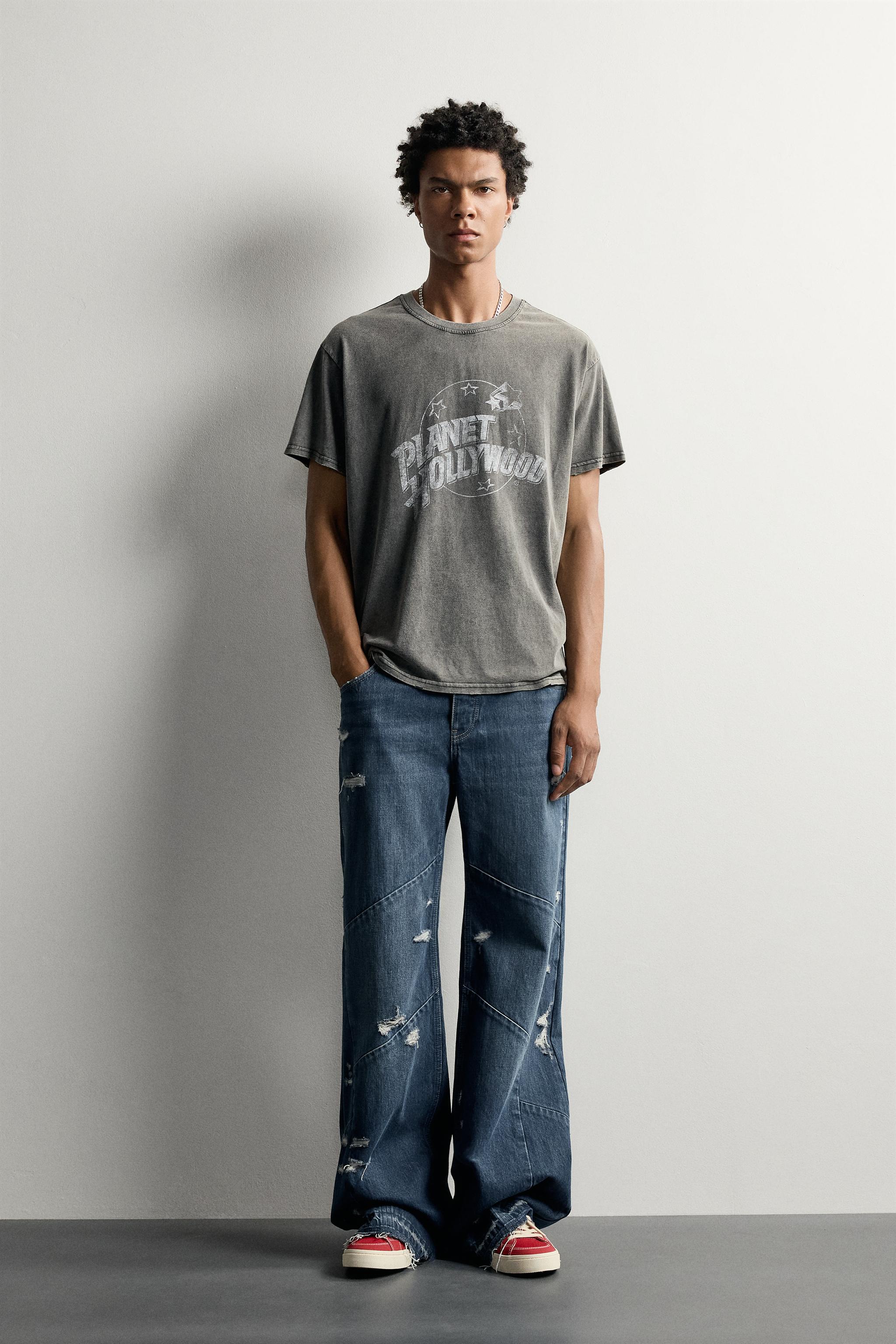 RELAXED FIT PLANET HOLLYWOOD® GRAPHIC T-SHIRT — Mid-gray