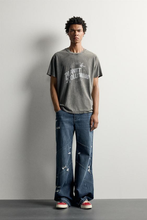 PLANET HOLLYWOOD® RELAXED FIT T-SHIRT - Mid-grey by Zara - Image 0