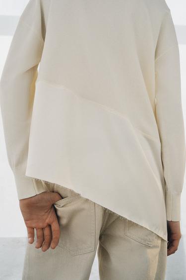 ASYMMETRIC COMBINED KNIT JUMPER - White by Zara