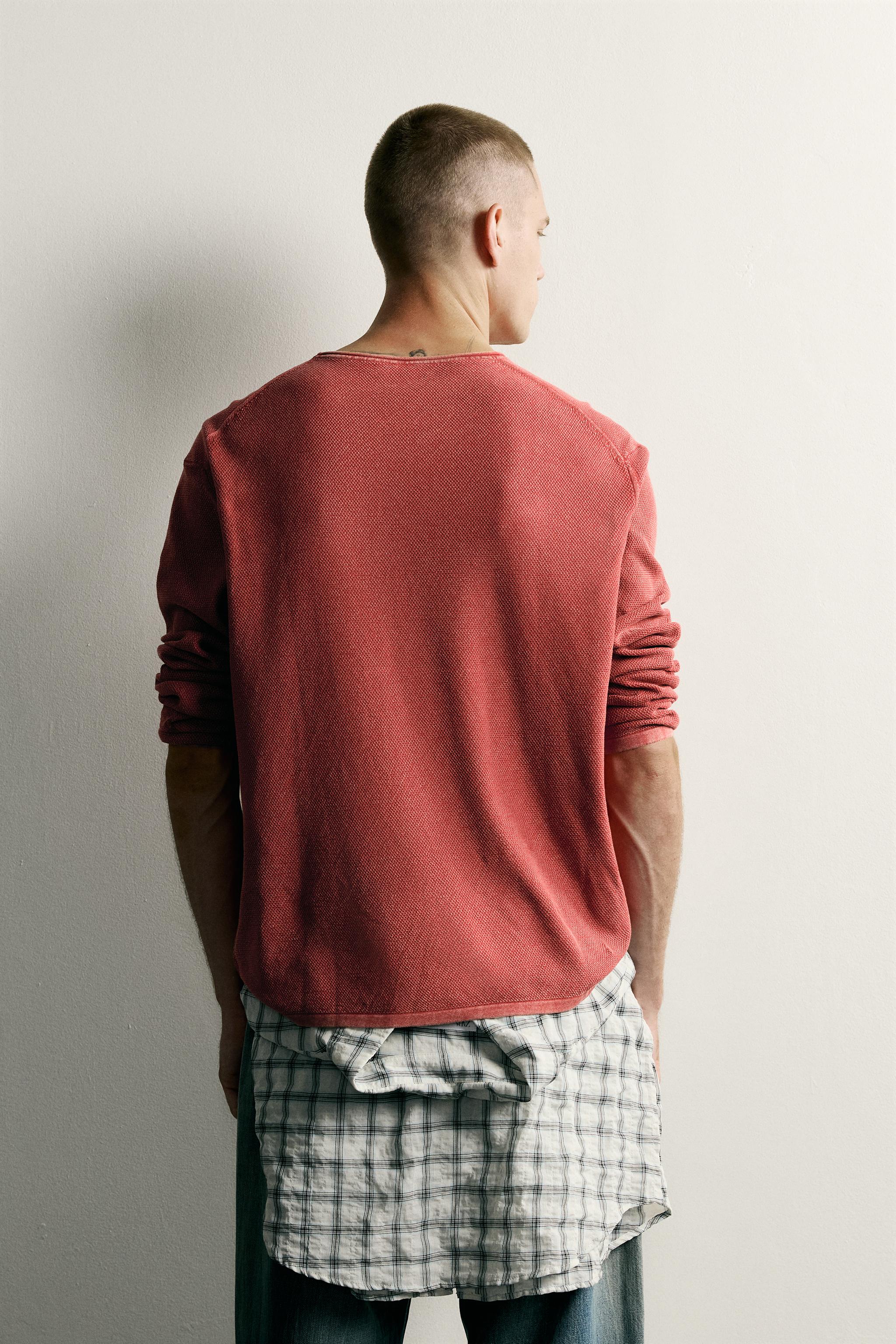 Zara RELAXED FIT DOKULU YIKAMALI KAZAK görsel 3