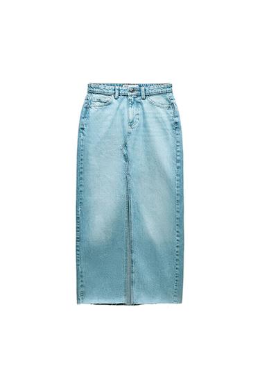 Z1975 DENIM MIDI SKIRT WITH SLIT
