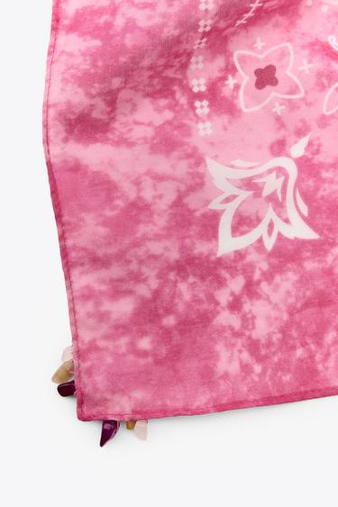 STONE PRINT SCARF - Pink by Zara - Image 1