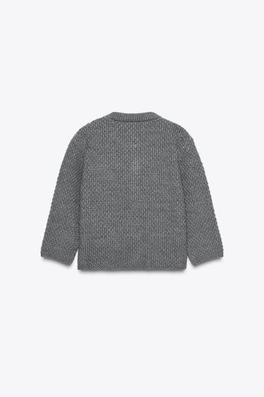 CARDIGAN WITH RHINESTONE BUTTONS - Grey by Zara - Image 6