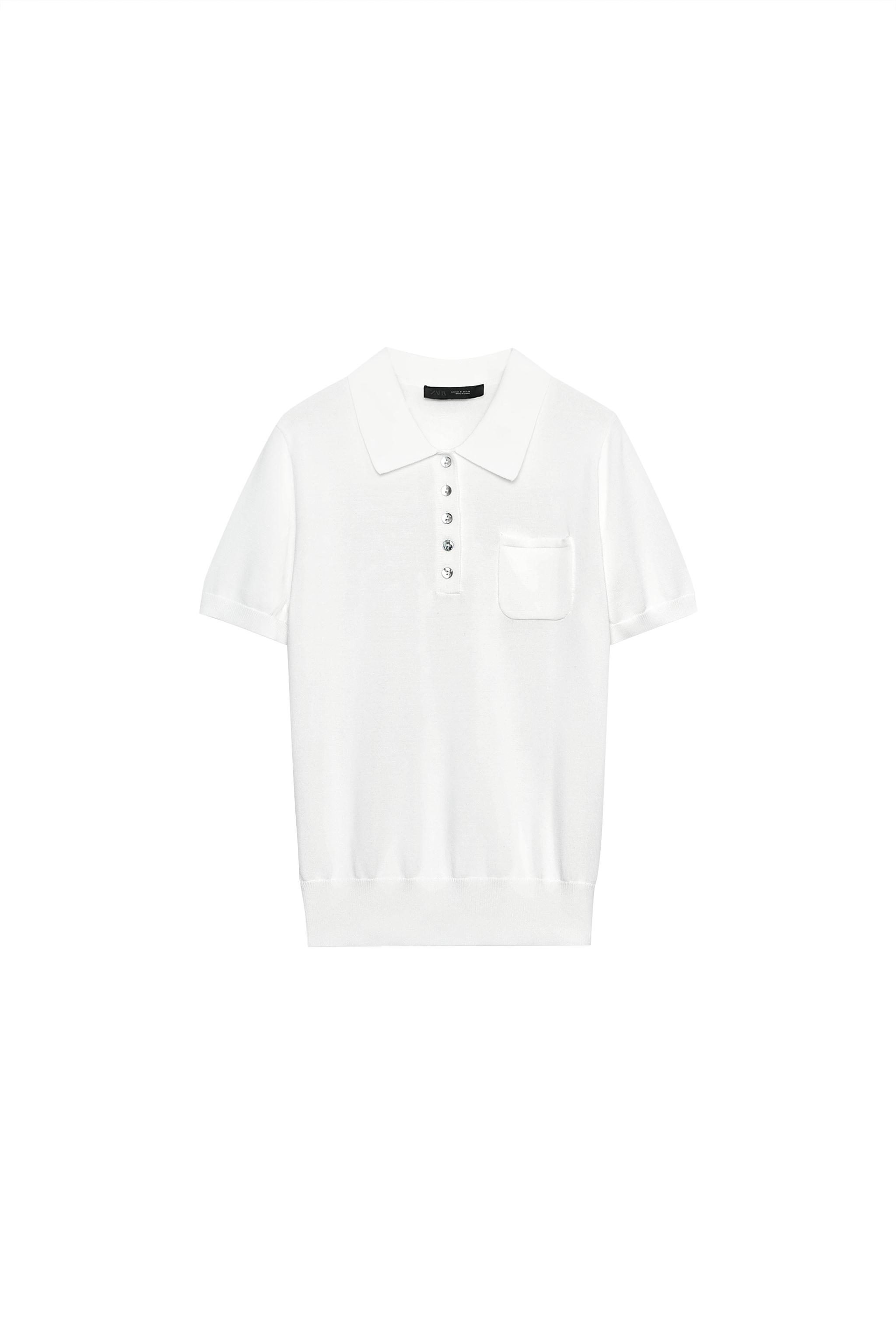 zara — POLO IN MAGLIA MANICHE CORTE