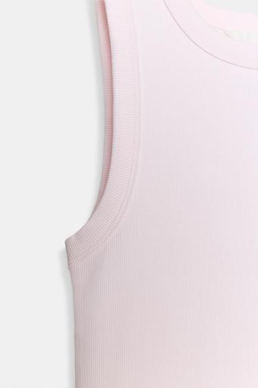 RIBBED TOP WITH STRAPS - Pastel pink by Zara - Image 2