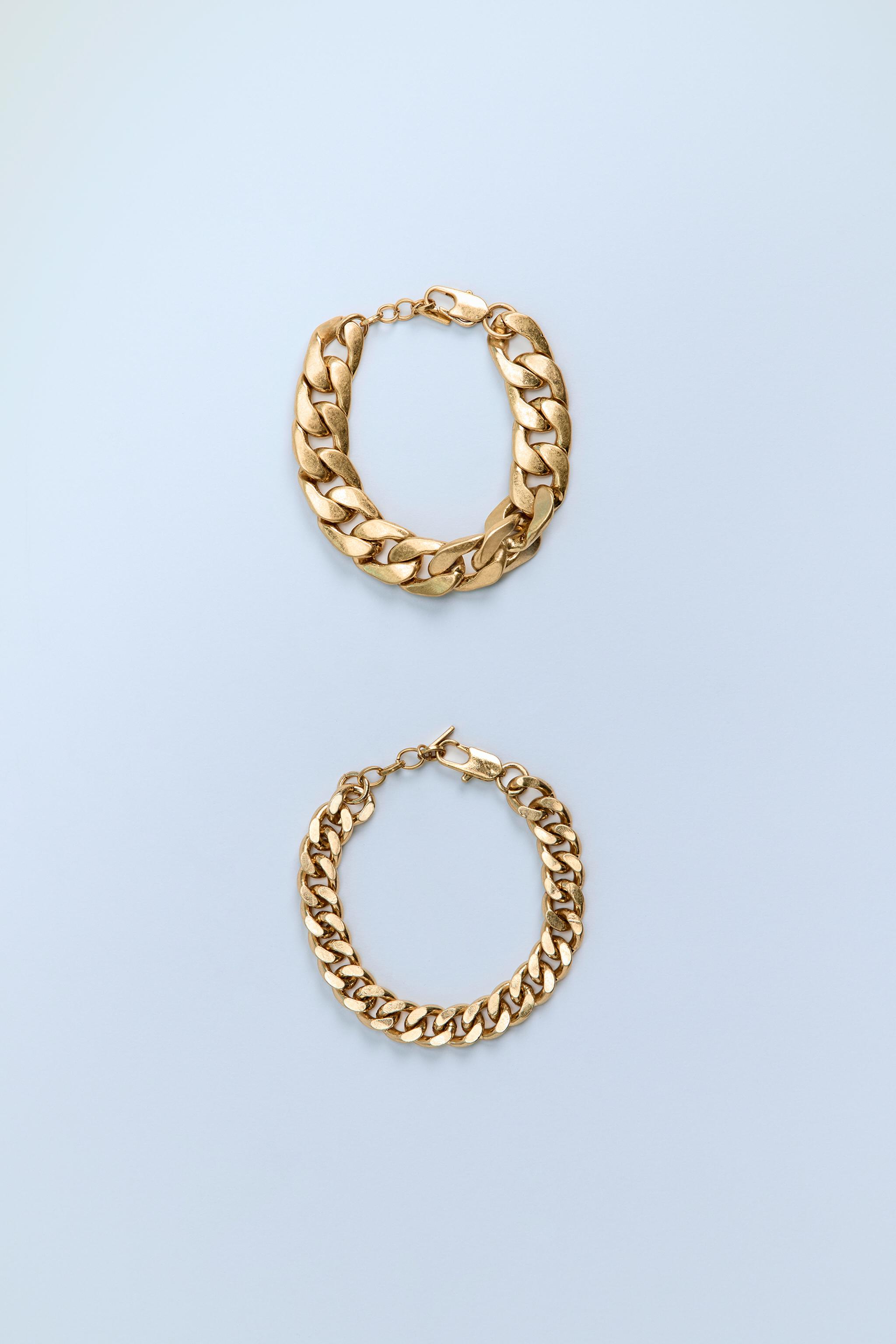 LOT DE 2 BRACELETS CHAÎNE À MAILLONS