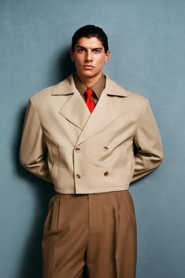 Zara BOXY FIT SHORT TRENCH COAT WILLY CHAVARRIA X ZARA - Sand
