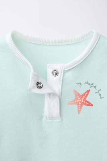 LOT DE DEUX PYJAMAS ENTIERS IMPRIMÉ MER - Écru de Zara - Image 4