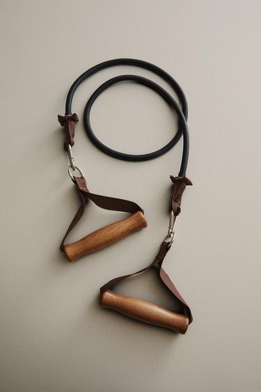 Zara WOODEN SUSPENSION STRAP - Dark brown