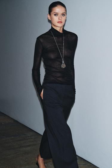 Zara SUPIMA® 棉質 T 恤 - 黑色