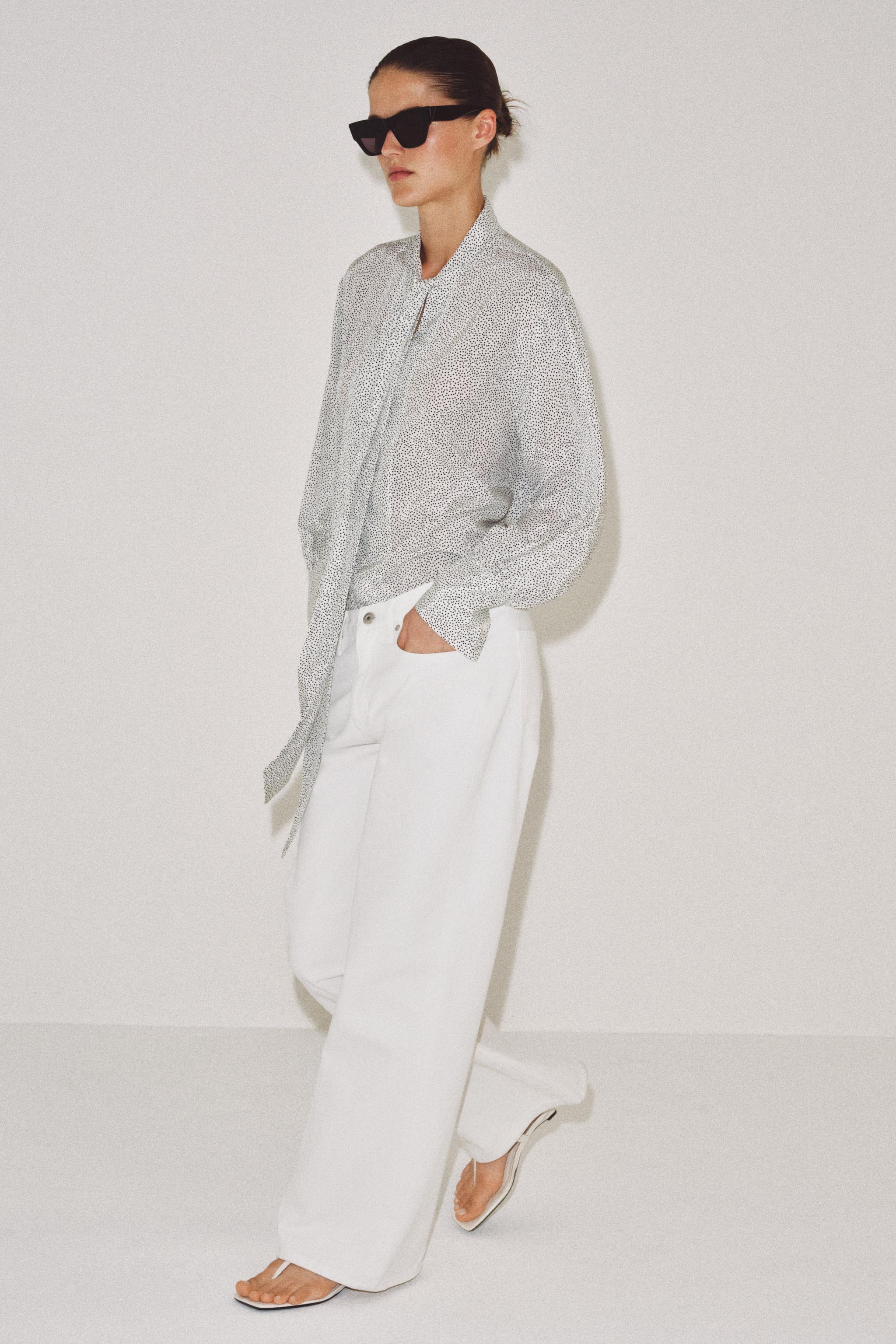 ZW COLLECTION POLKA DOT TIE SHIRT