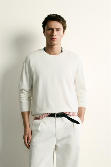 BASIC REGULAR FIT JUMPER - Oyster-white by Zara
