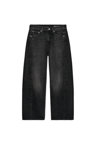 ZW COLLECTION MID-RISE RELAXED ANKLE JEANS - Black by Zara