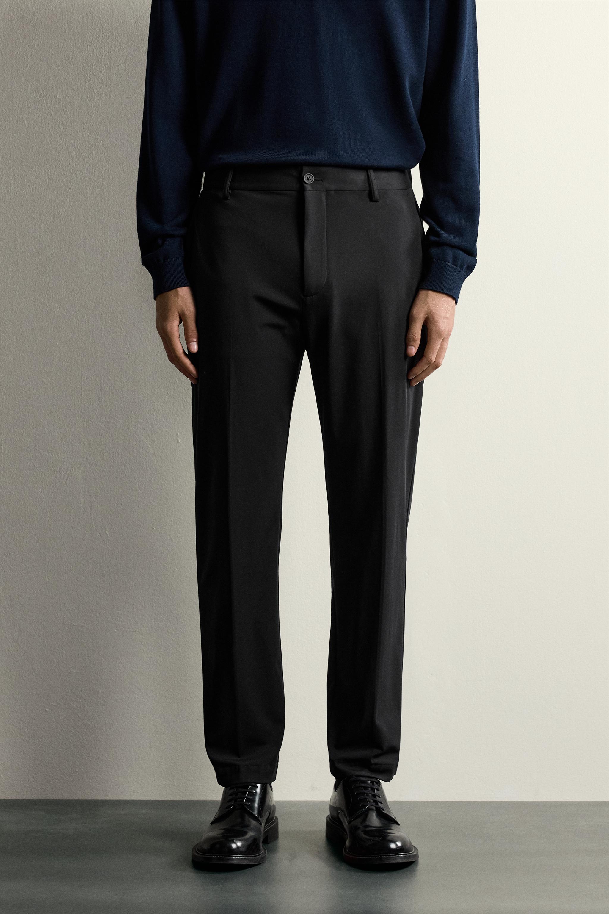 COMFORT SUIT SLIM FIT TROUSERS — Black