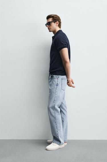 POLO EN MAILLE REGULAR FIT - Bleu marine de Zara - Image 3