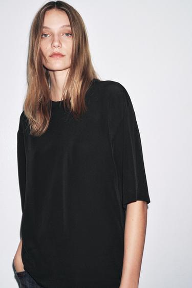TOP 100% SILK ZW COLLECTION LIMITED EDITION - Black by Zara - Image 1