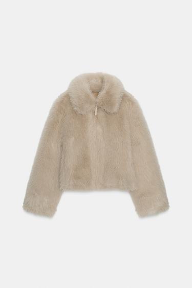 VESTE DOUBLE FACE EFFET FOURRURE - Gris taupe de Zara - Image 6